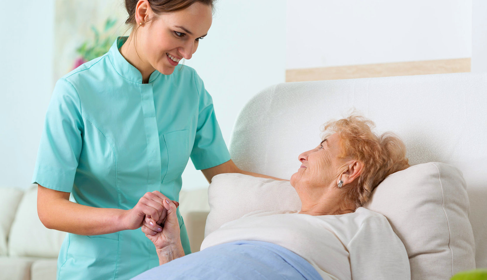 a caregiver woman and a female patient